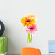 Composition with three gerberas isolated on white