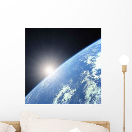 Earth with Rising Sun Wall Decal