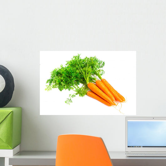 Fresh carrots isolated on white background