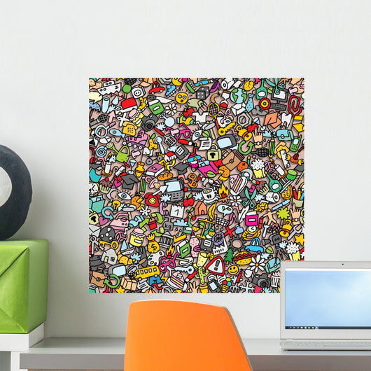 Icons Seamless Pattern Wall Decal