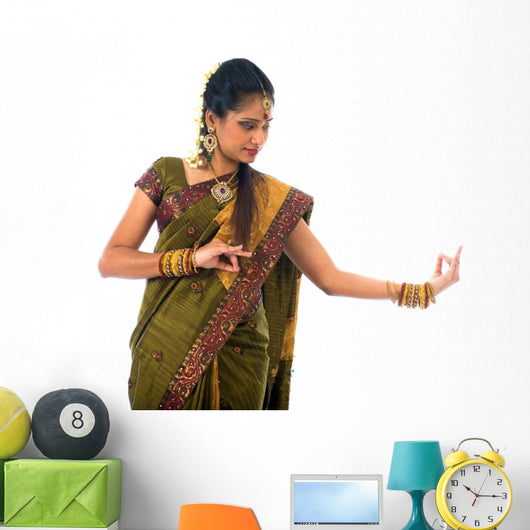 south indian female dancer isolated on white Wall Decal
