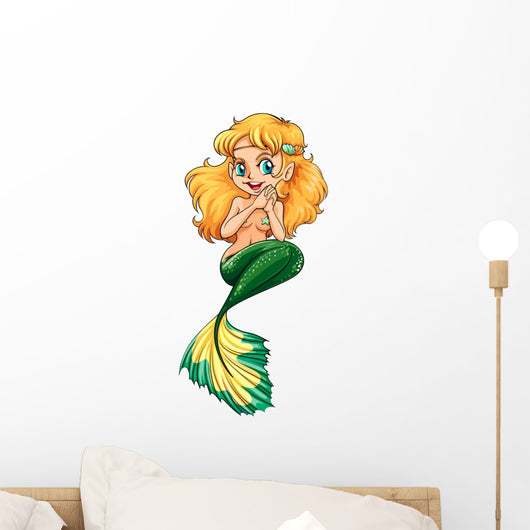A pretty green mermaid Wall Decal