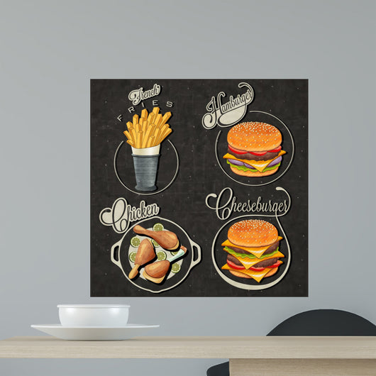 Retro vintage style fast food designs.