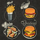 Retro vintage style fast food designs.