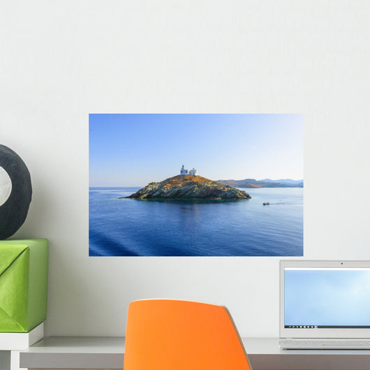 Greece Kea Island in Cyclades panoramic seascape view of sea at Wall Mural