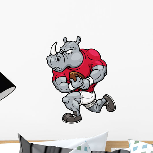 Vector illustration of Cartoon Rugby player Wall Decal
