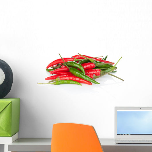Red and green hot chili peppers