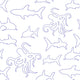 Shark and Octopus Seamless Wall Decal