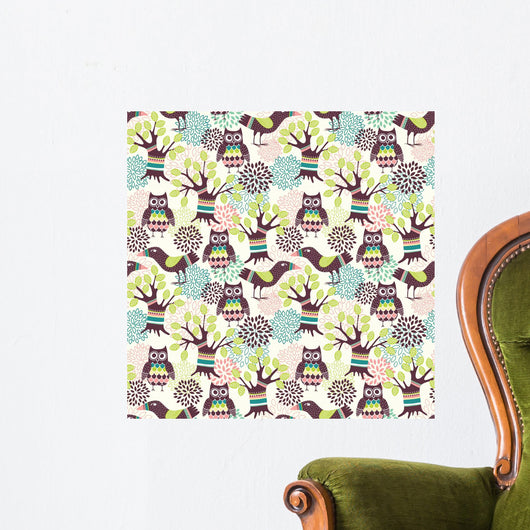 Forest Seamless Pattern Wall Decal Design 2