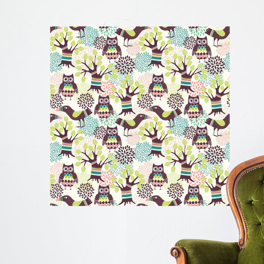 Forest Seamless Pattern Wall Decal Design 2