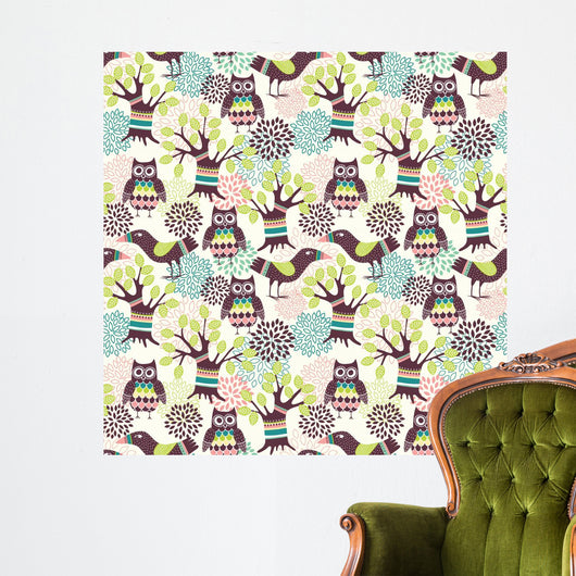 Forest Seamless Pattern Wall Decal Design 2