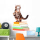 Kitten with books Wall Decal