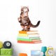 Kitten with books Wall Decal