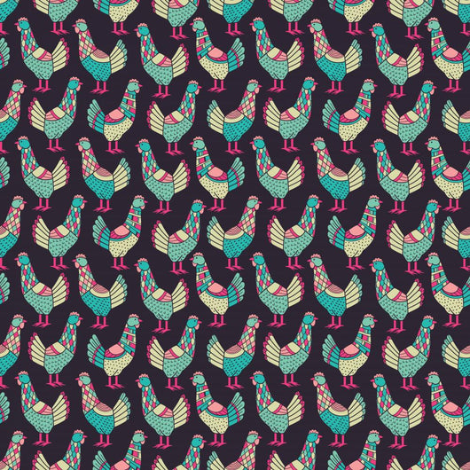 Chickens Seamless Pattern Wall Decal
