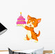 Birthday Cat Wall Decal