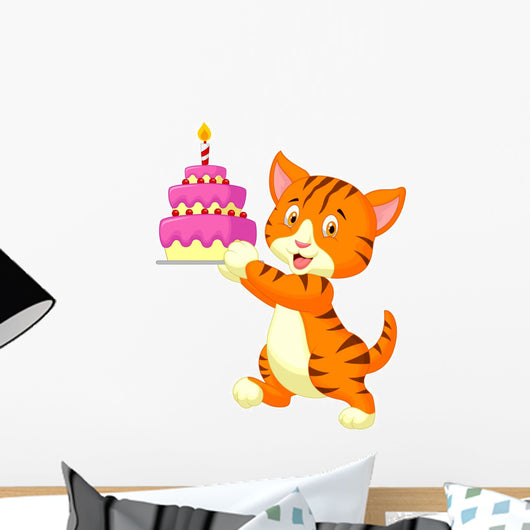 Birthday Cat Wall Decal