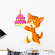 Birthday Cat Wall Decal