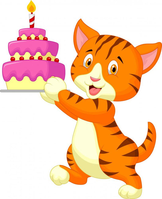 Birthday Cat Wall Decal