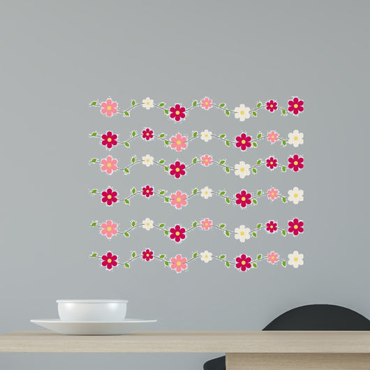 Pink and Red Flowers Wall Decal