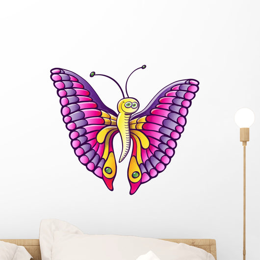 Colorful butterfly posing and smiling