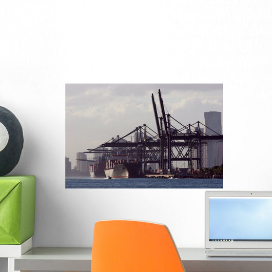 ships in a port Wall Mural