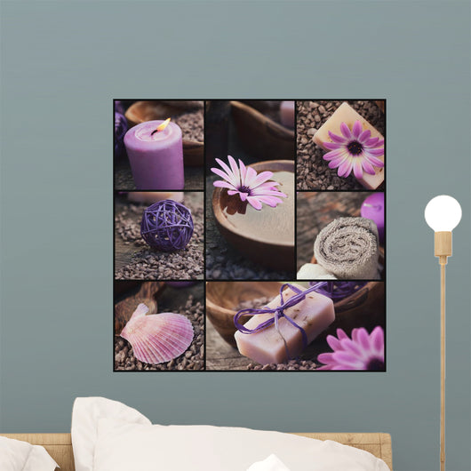 Purple spa collage Wall Mural