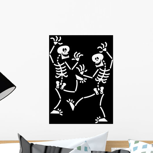 Couple Halloween Skeletons While Wall Decal