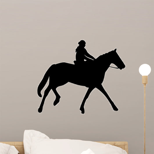 Horseback Riding Silhouette With Clipping Path