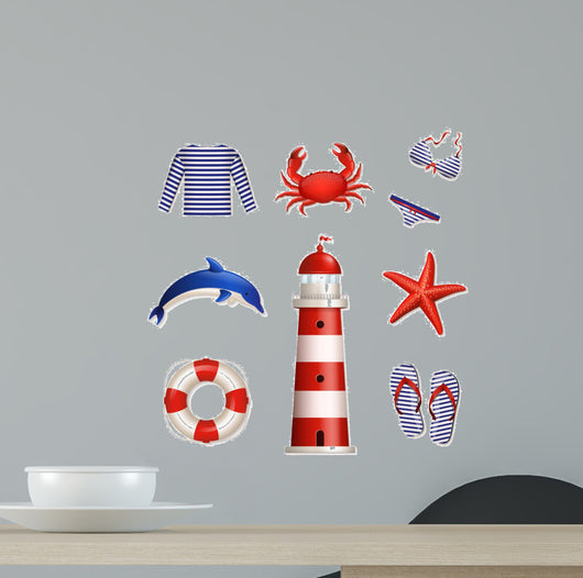 Beach Sea Lighthouse Wall Decal