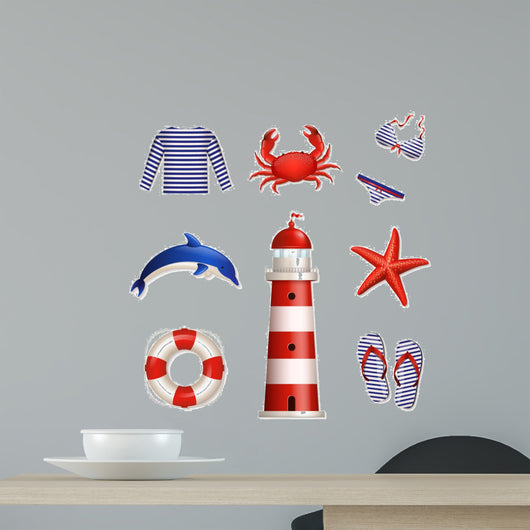 Beach Sea Lighthouse Wall Decal