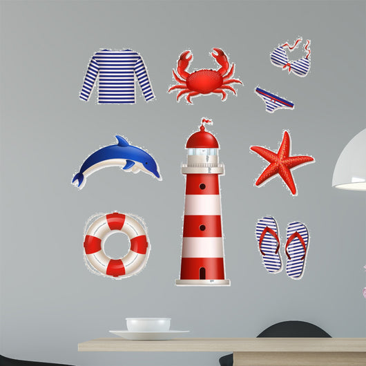 Beach Sea Lighthouse Wall Decal