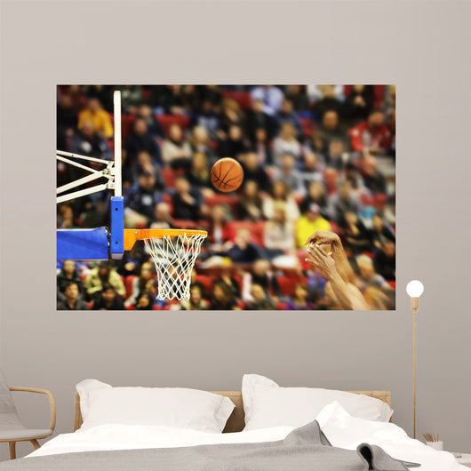 Scoring the winning points at a basketball game