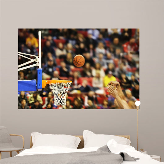 Scoring the winning points at a basketball game