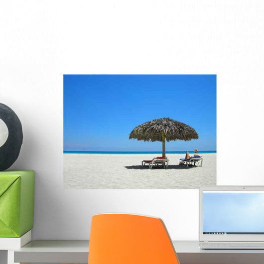 Woman Relaxing Lounger Reading Wall Decal