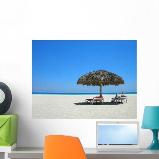 Woman Relaxing Lounger Reading Wall Decal