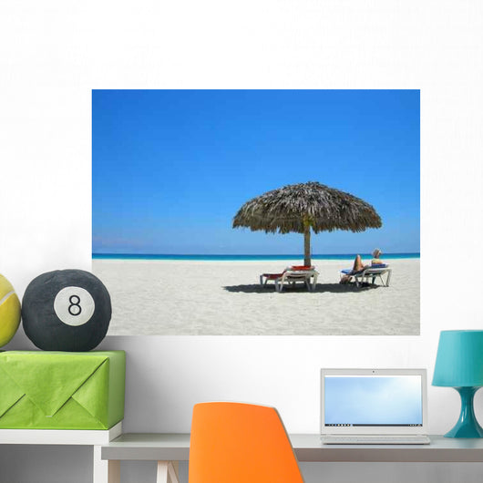 Woman Relaxing Lounger Reading Wall Decal