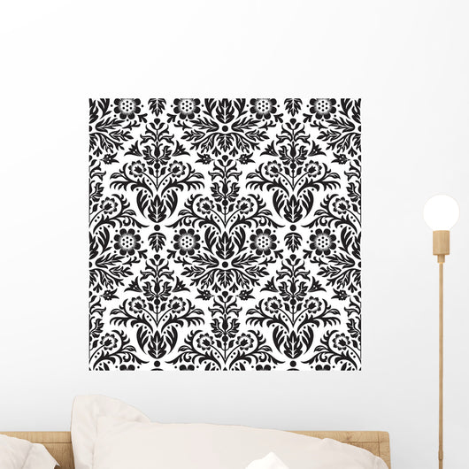 Damask Seamless Floral Pattern Wall Decal
