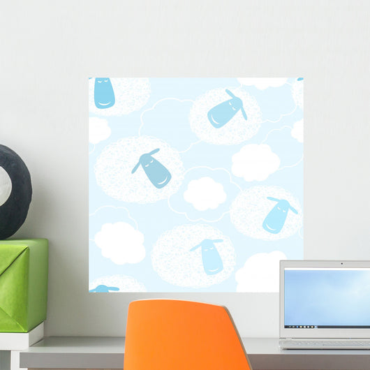 Blue Sky with Cartoon Wall Decal