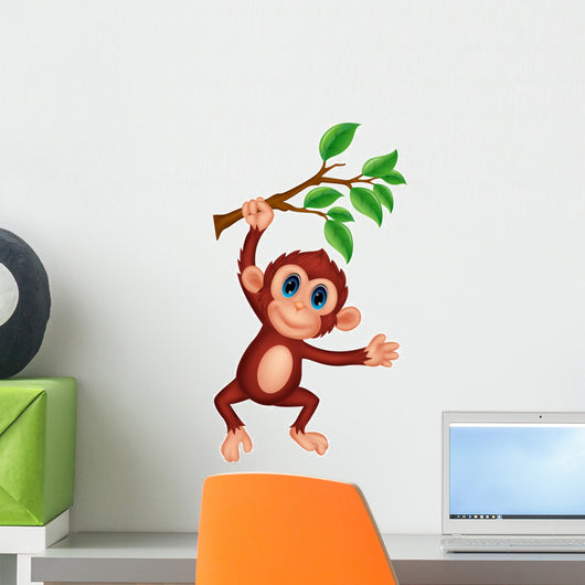 Cute Monkey Cartoon Hanging
