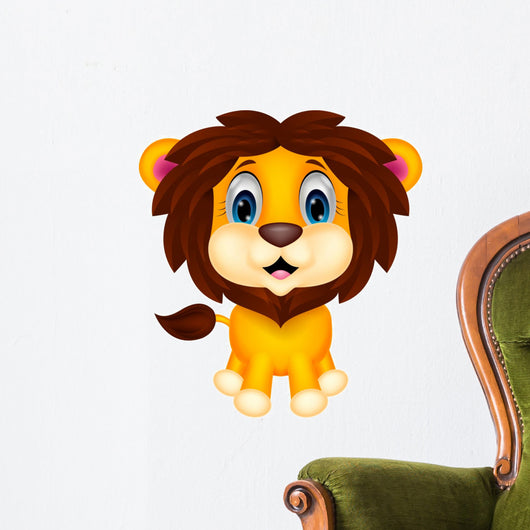 Cute lion cartoon Wall Decal