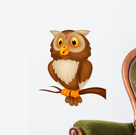 Cute owl cartoon Wall Decal