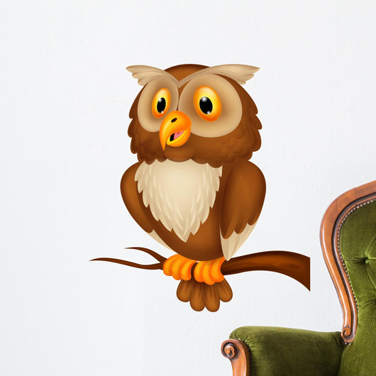 Cute owl cartoon Wall Decal