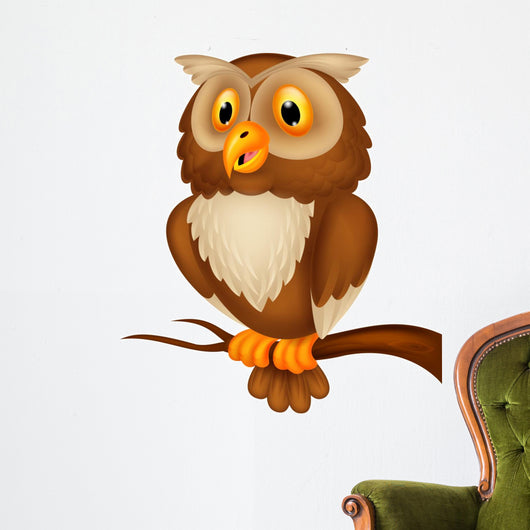 Cute owl cartoon Wall Decal