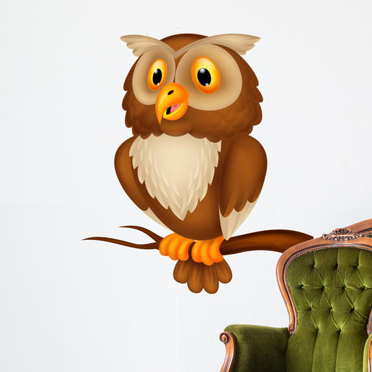 Cute owl cartoon Wall Decal