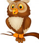 Cute owl cartoon Wall Decal