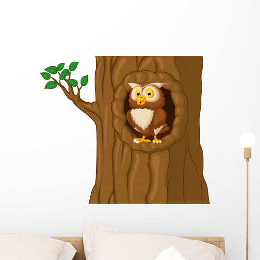 Cartoon Owl Tree Wall Decal