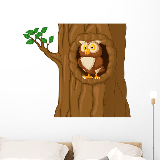 Cartoon Owl Tree Wall Decal