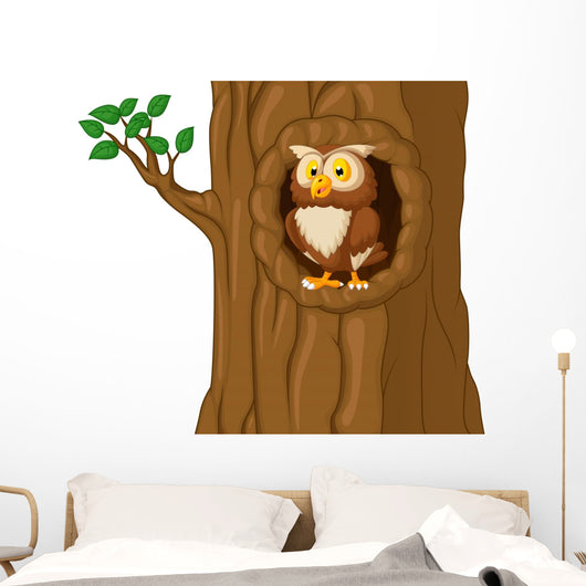 Cartoon Owl Tree Wall Decal