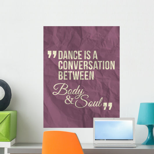 "Dance is a conversation..." quote on crumpled paper background