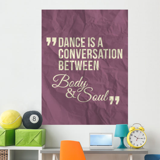 "Dance is a conversation..." quote on crumpled paper background